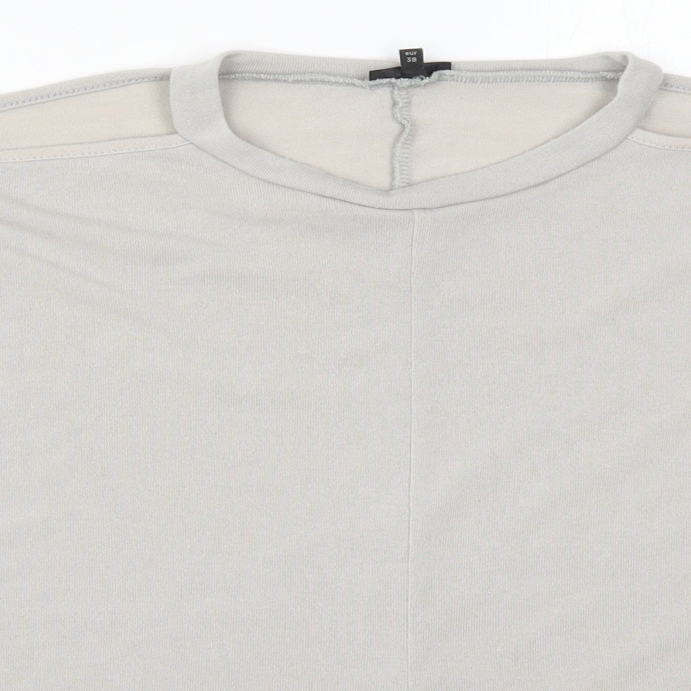 River Island Womens Grey  Polyester Basic T-Shirt Size 12 Round Neck