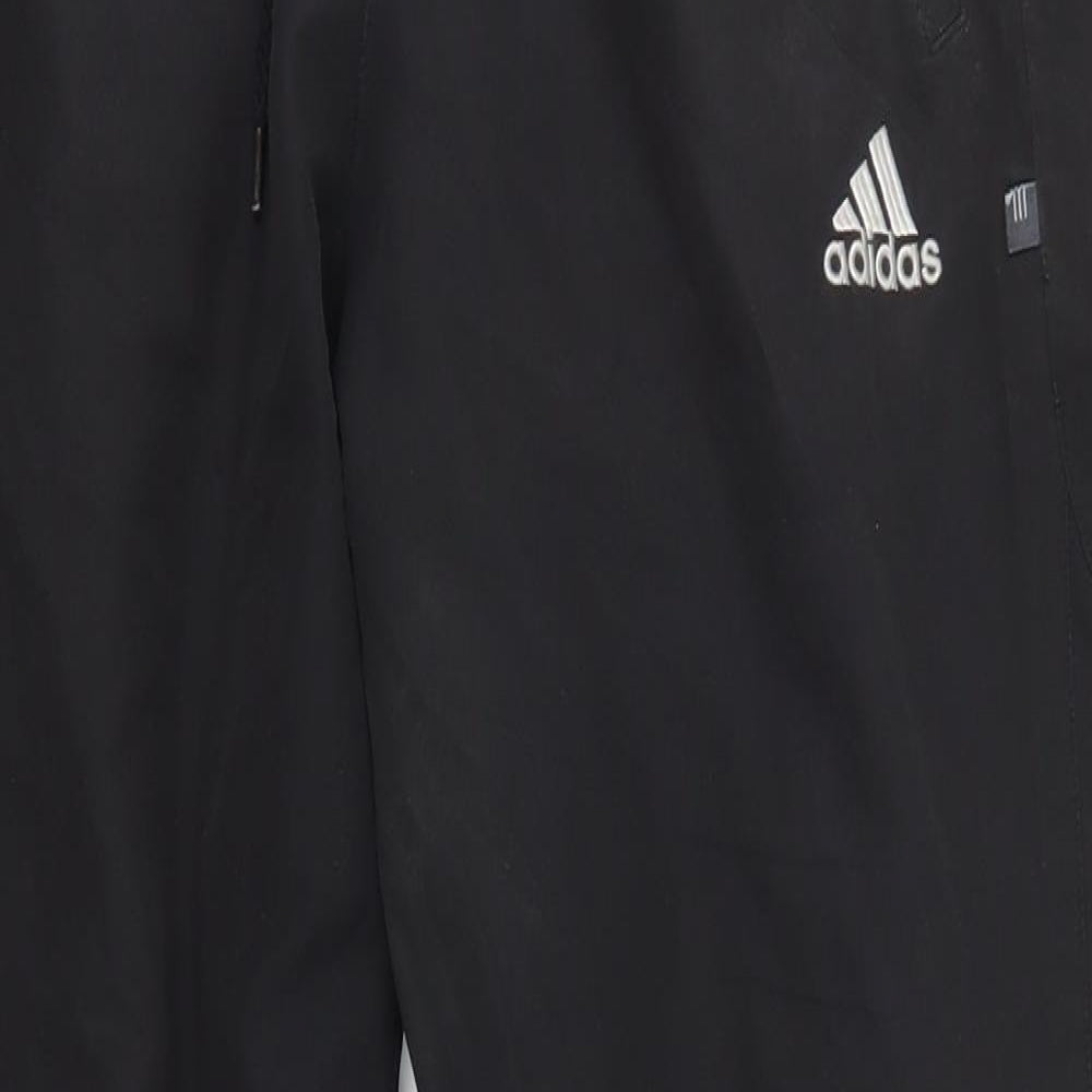 adidas Mens Black  Polyester Track Pants Trousers Size M L29 in Regular Drawstring