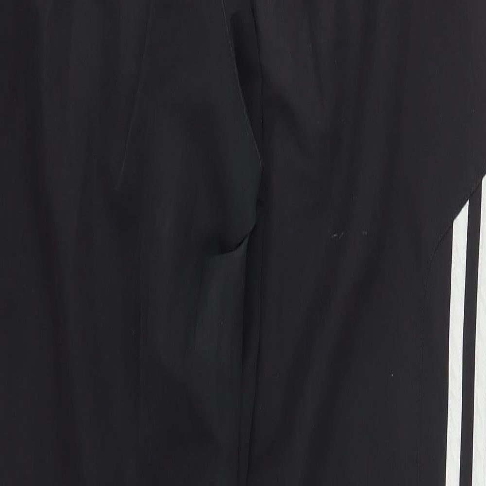 adidas Mens Black  Polyester Track Pants Trousers Size M L29 in Regular Drawstring