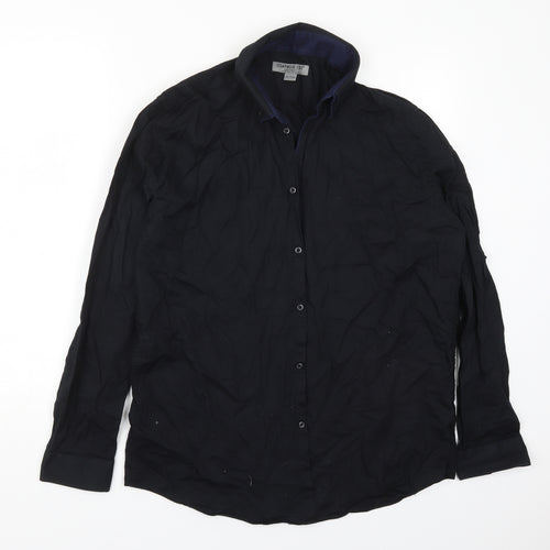 Cedar Wood State Mens Black  Cotton  Button-Up Size 16 Collared Button