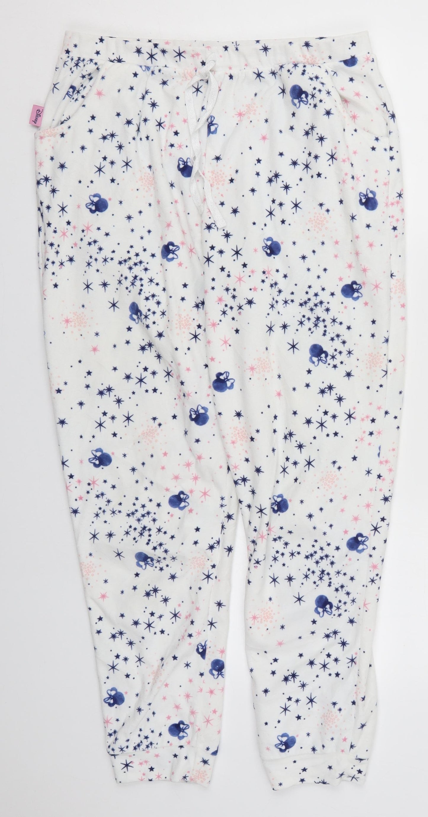 TU Womens Multicoloured  Polyester Rain Trousers Trousers Size 12 L26.5 in Regular Drawstring - Minnie Mouse Pyjamas