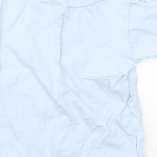 Primark Baby Blue  Cotton Basic T-Shirt Size 9-12 Months Crew Neck Pullover - Good Vibes