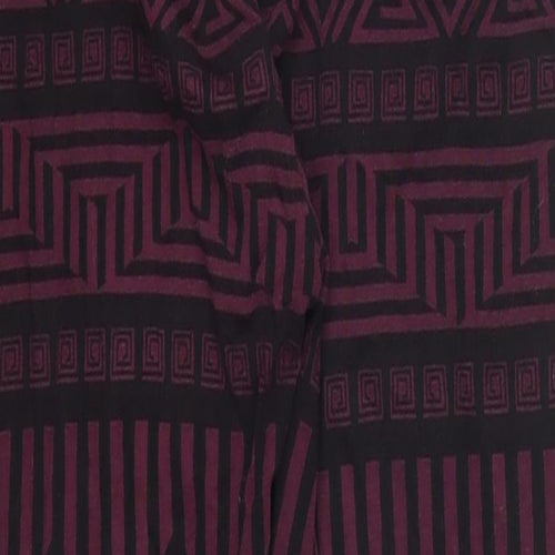 H&M Womens Purple Geometric Cotton Trousers  Size S L20 in Regular Drawstring - Pyjama Pants