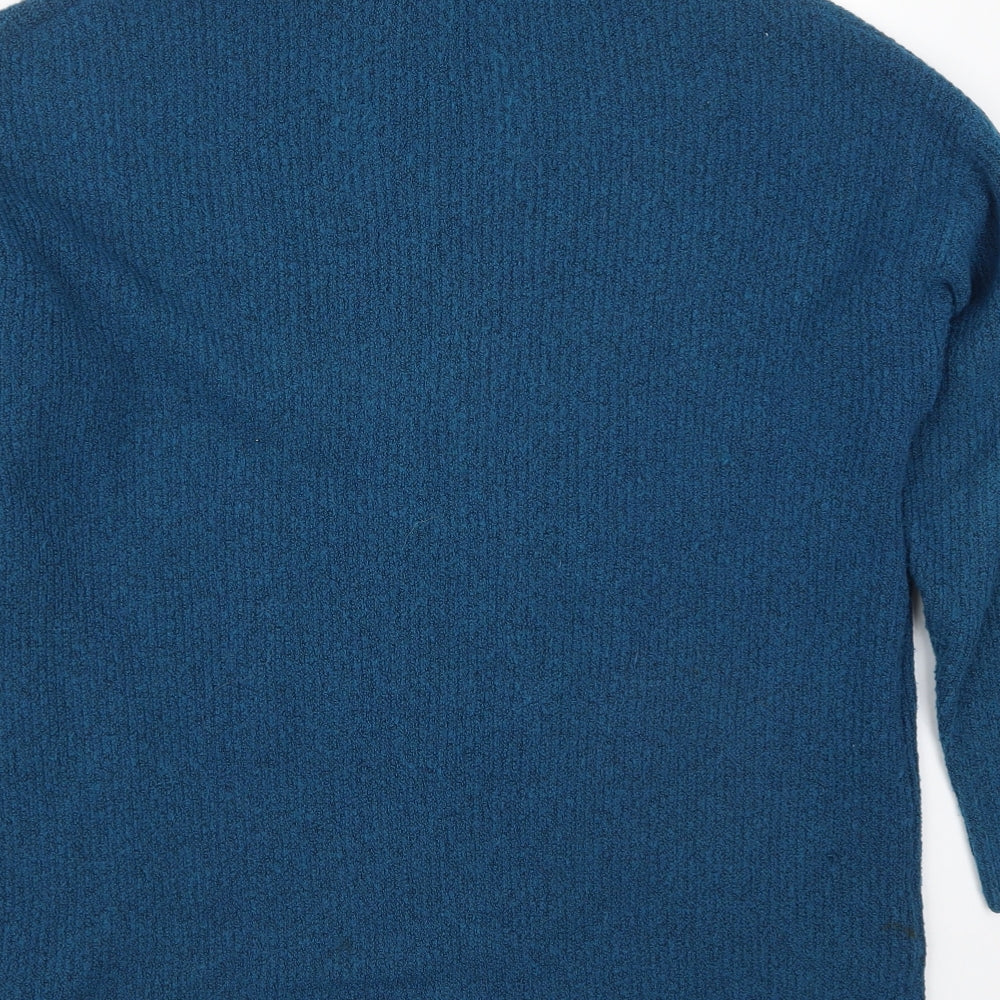 M&Co Womens Blue Roll Neck  Polyester Pullover Jumper Size 14