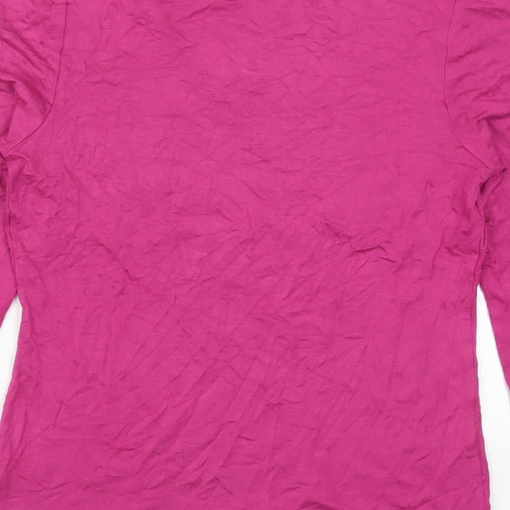 Loungerie Womens Pink Solid Viscose Top Pyjama Top Size L