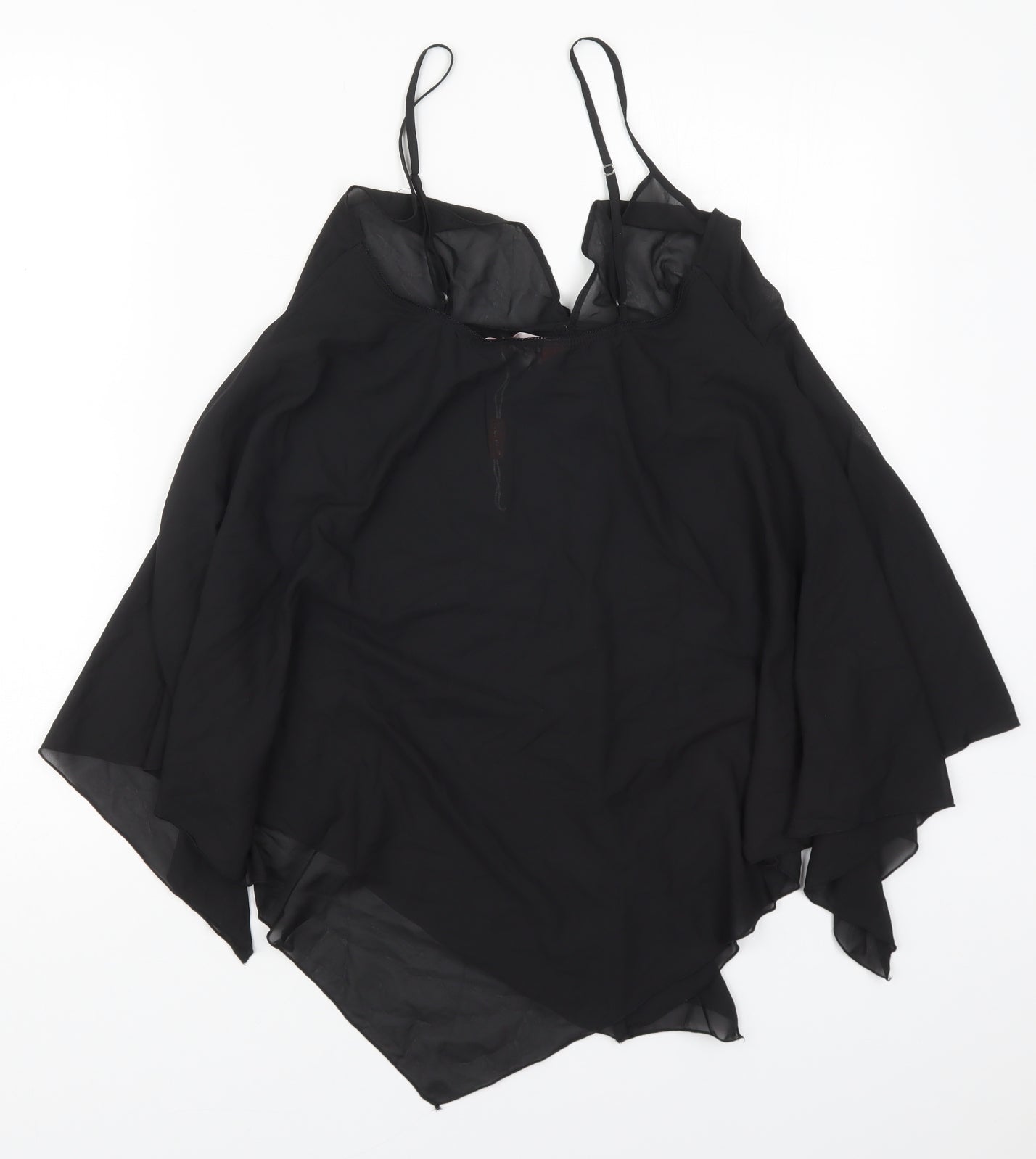 Yewo Womens Black Solid Polyester Cami Pyjama Top Size S