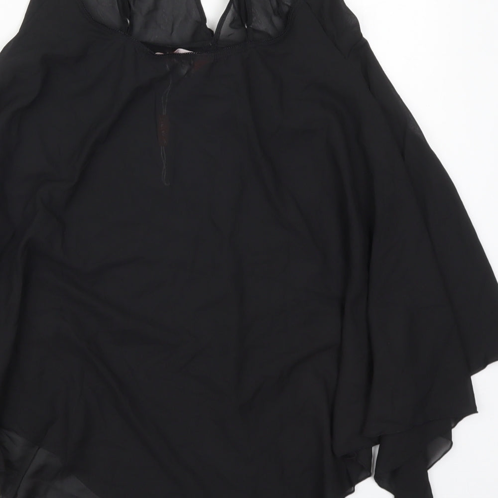 Yewo Womens Black Solid Polyester Cami Pyjama Top Size S