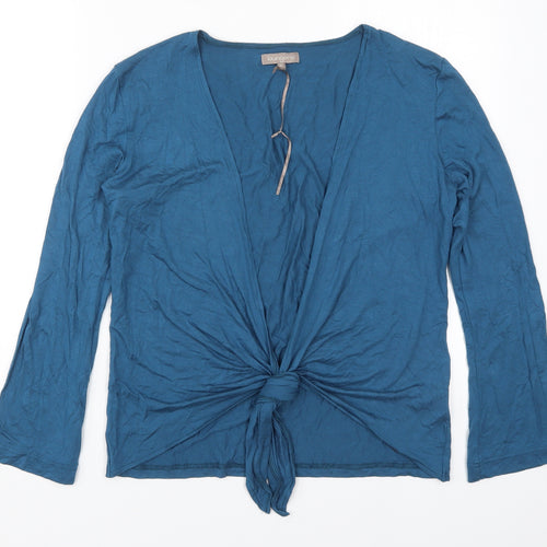 Loungerie Womens Blue Solid Viscose Top Pyjama Top Size S
