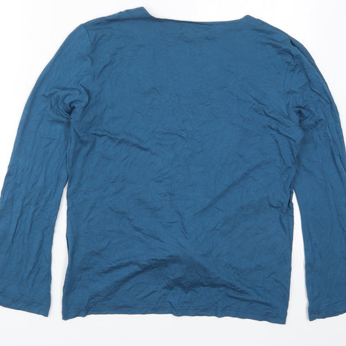Loungerie Womens Blue Solid Viscose Top Pyjama Top Size S