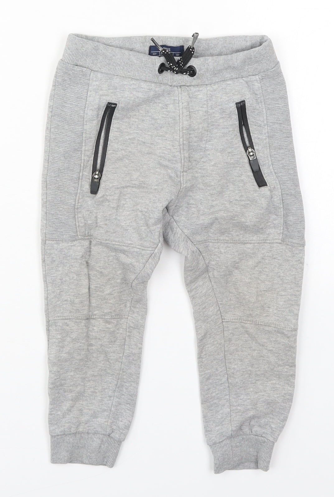 Matalan Boys Grey  Cotton Sweatpants Trousers Size 5 Years  Regular Drawstring