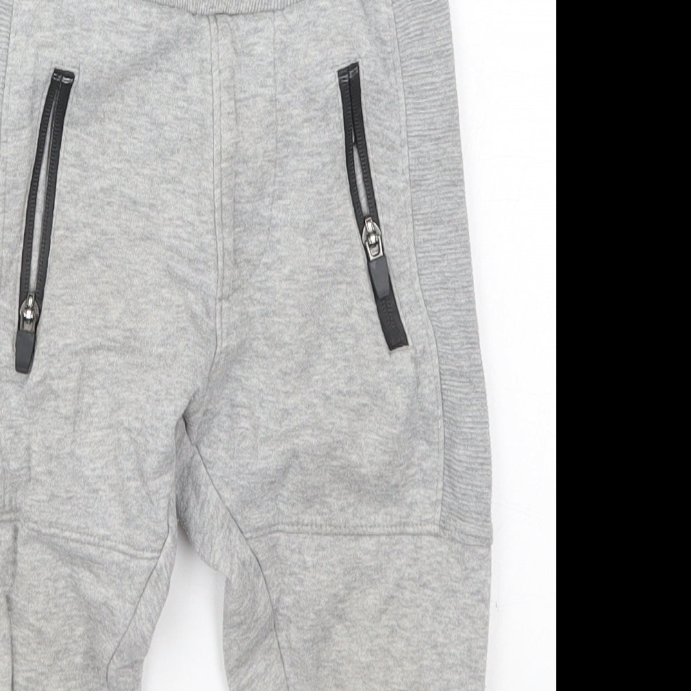Matalan Boys Grey  Cotton Sweatpants Trousers Size 5 Years  Regular Drawstring