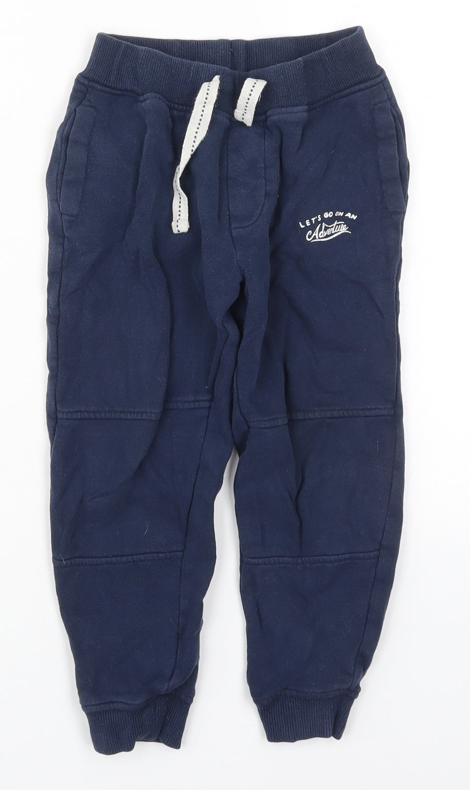 Mothercare Boys Blue  Cotton Sweatpants Trousers Size 3-4 Years  Regular Drawstring - Adventure
