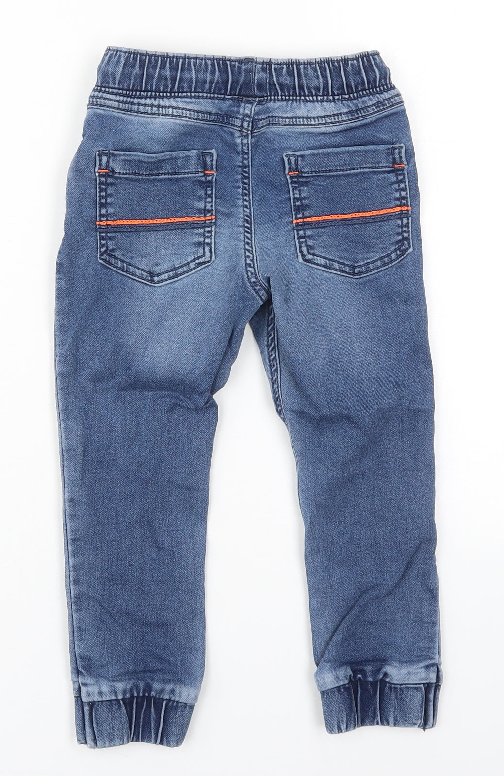 F&F Boys Blue  Cotton Tapered Jeans Size 3-4 Years  Regular Drawstring