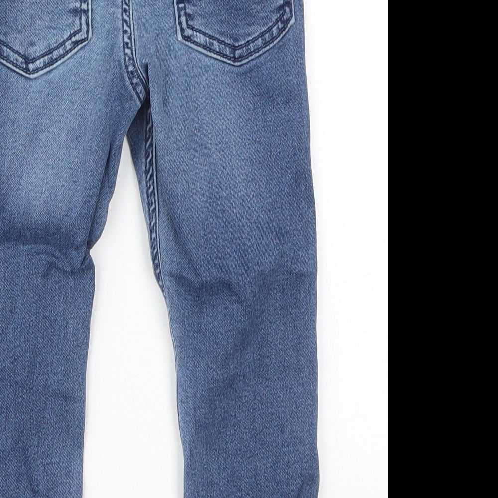 F&F Boys Blue  Cotton Tapered Jeans Size 3-4 Years  Regular Drawstring