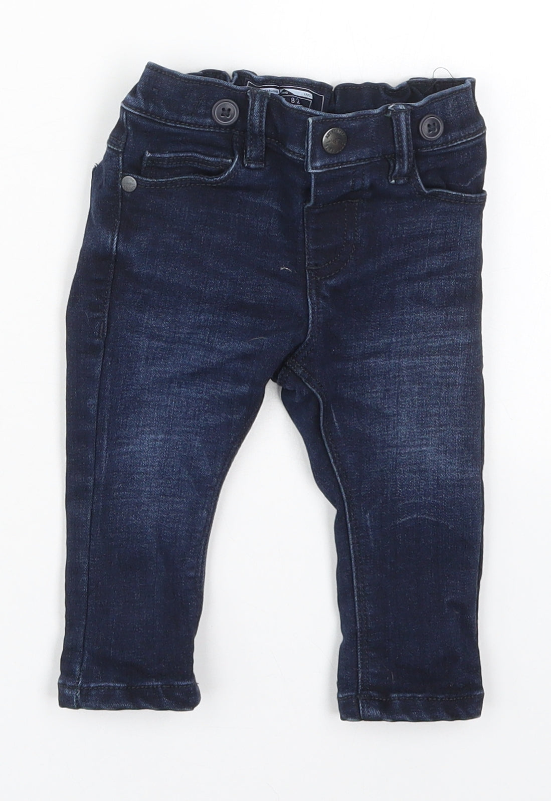 NEXT Boys Blue  Vinyl Capri Jeans Size 3-6 Months  Button