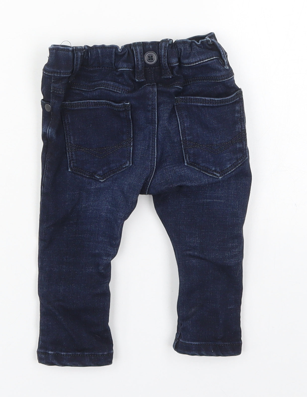 NEXT Boys Blue  Vinyl Capri Jeans Size 3-6 Months  Button