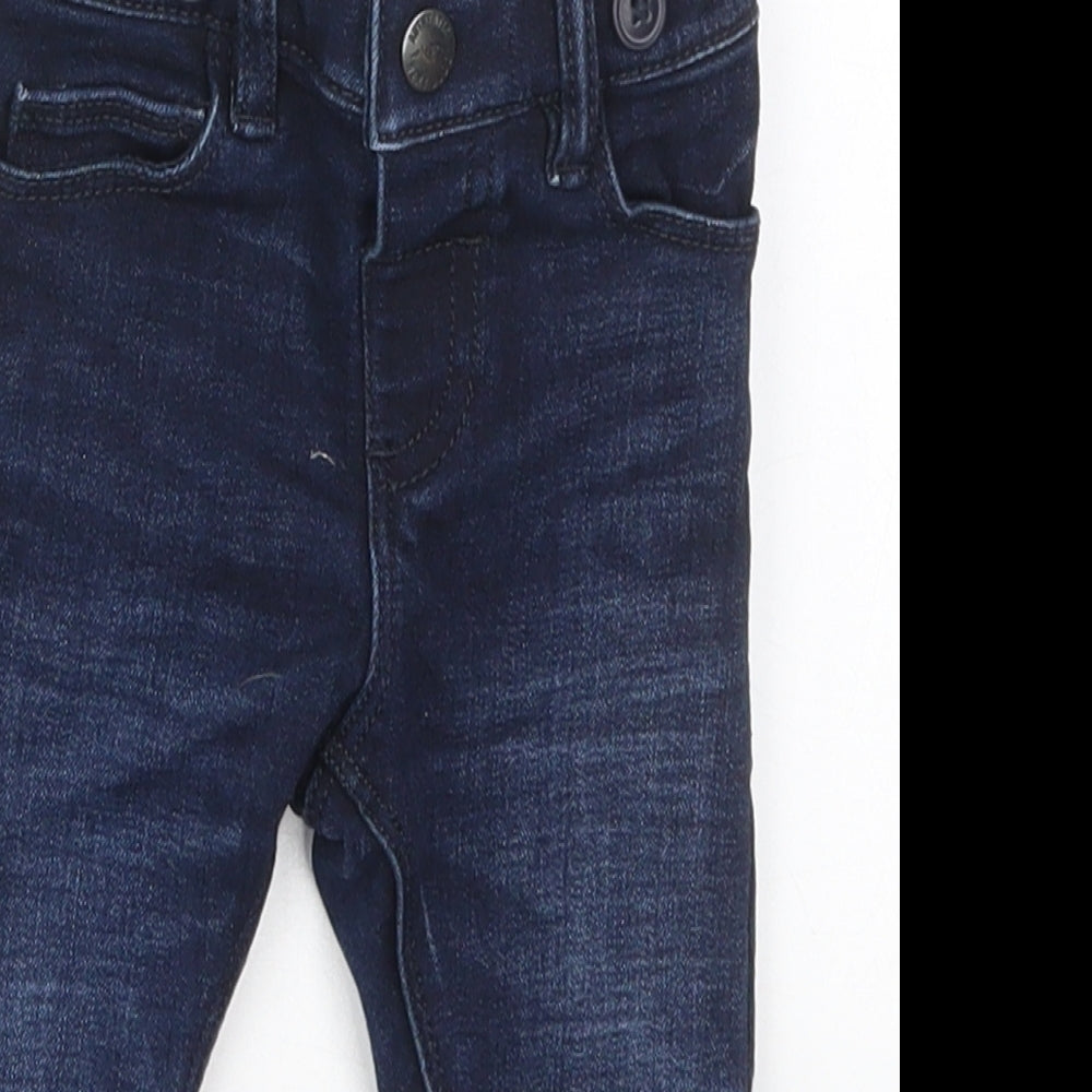 NEXT Boys Blue  Vinyl Capri Jeans Size 3-6 Months  Button
