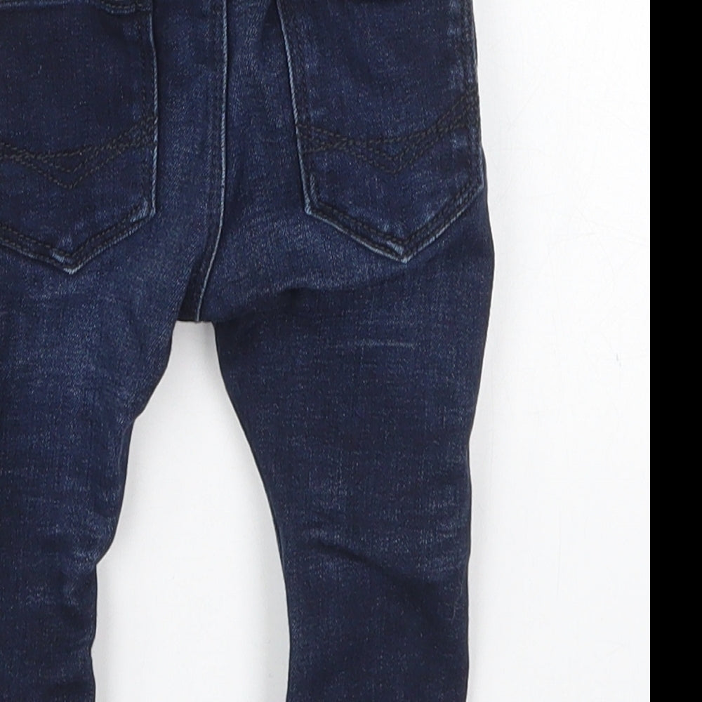 NEXT Boys Blue  Vinyl Capri Jeans Size 3-6 Months  Button