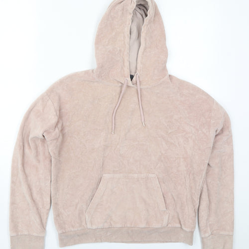 Topshop Womens Pink  Cotton Pullover Hoodie Size 6  Pullover