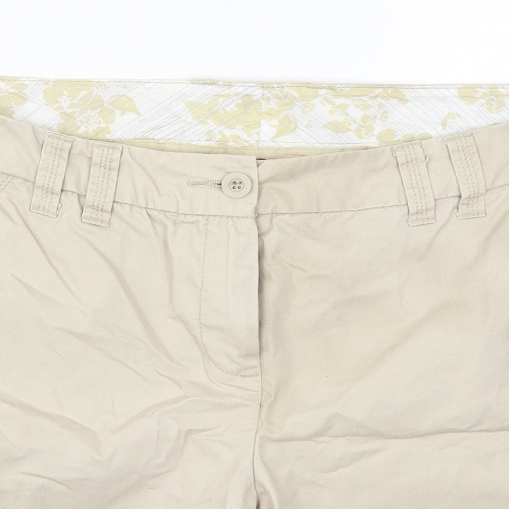 TU Womens Beige  Cotton Bermuda Shorts Size 14 L7.5 in Regular Button