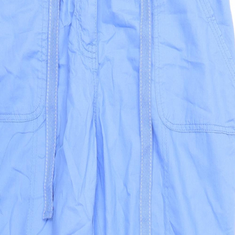 George Womens Black  Cotton Cargo Trousers Size 14 L24 in Regular Button