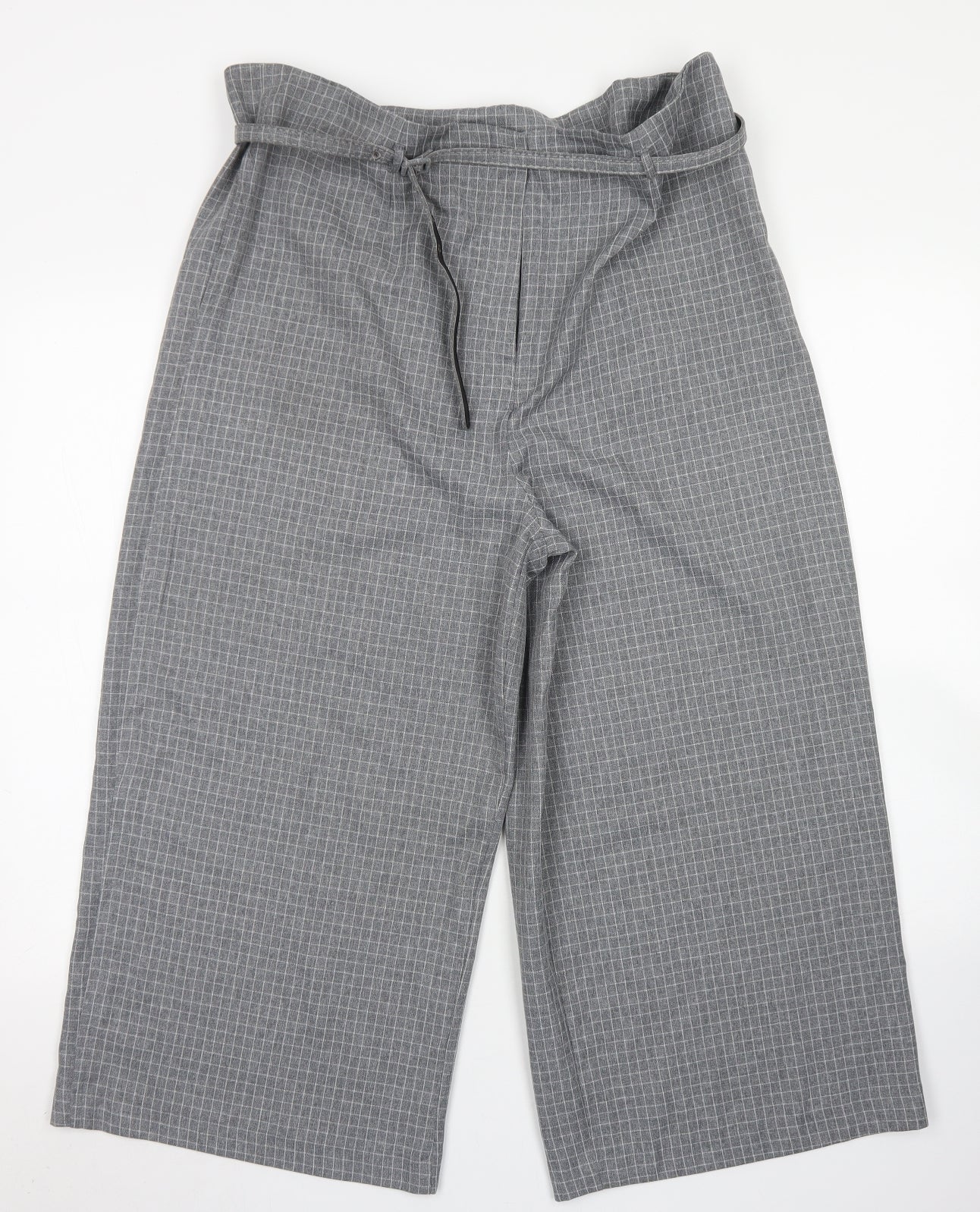 TU Womens Grey Check Polyester Culotte Shorts Size 18 L20 in Regular Zip