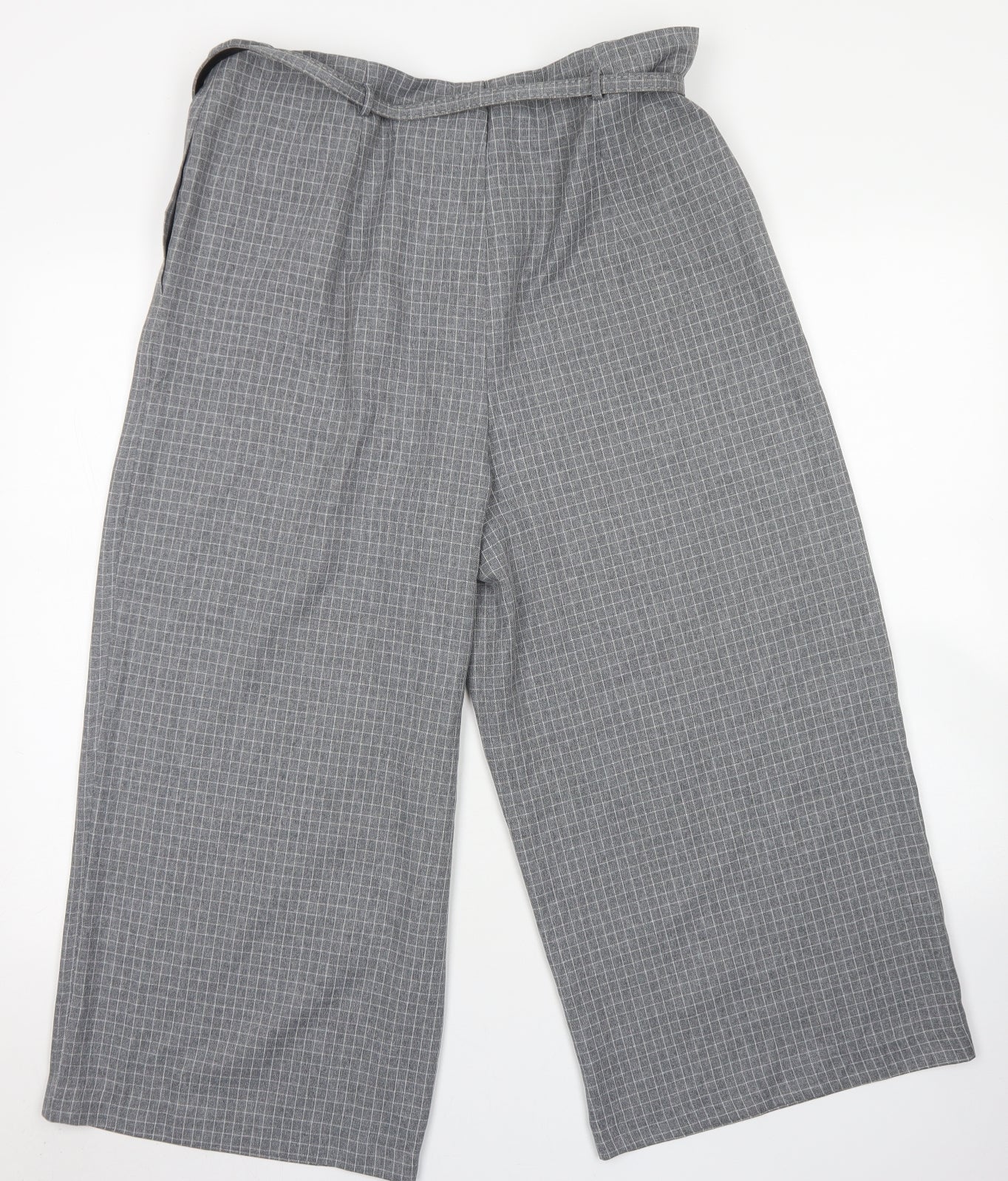 TU Womens Grey Check Polyester Culotte Shorts Size 18 L20 in Regular Zip