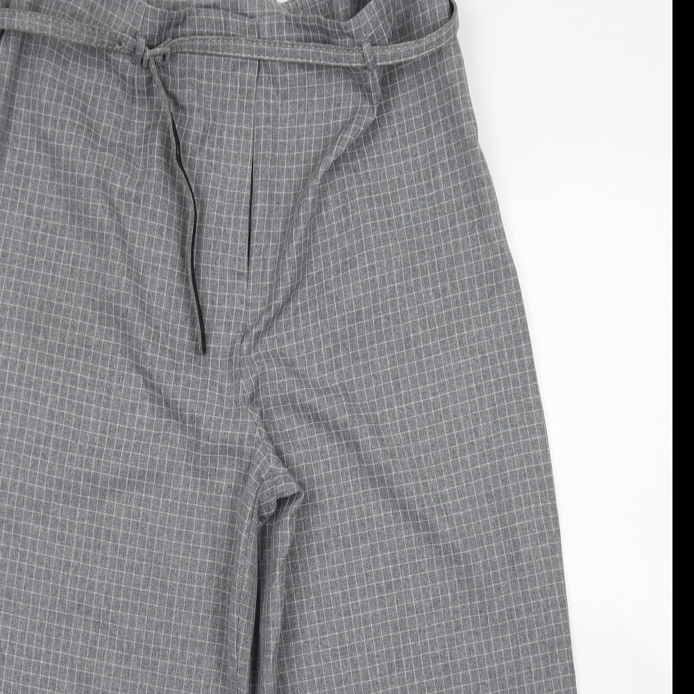 TU Womens Grey Check Polyester Culotte Shorts Size 18 L20 in Regular Zip