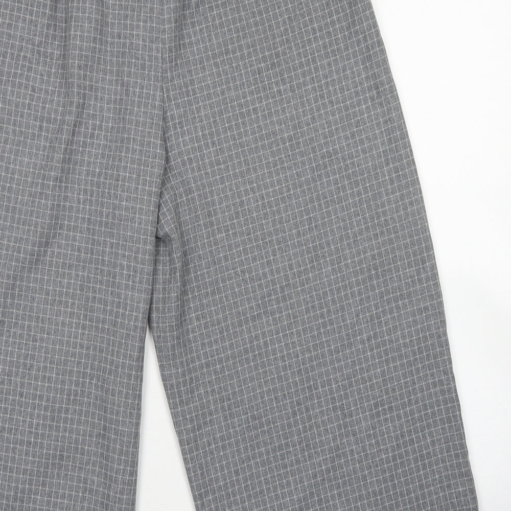 TU Womens Grey Check Polyester Culotte Shorts Size 18 L20 in Regular Zip