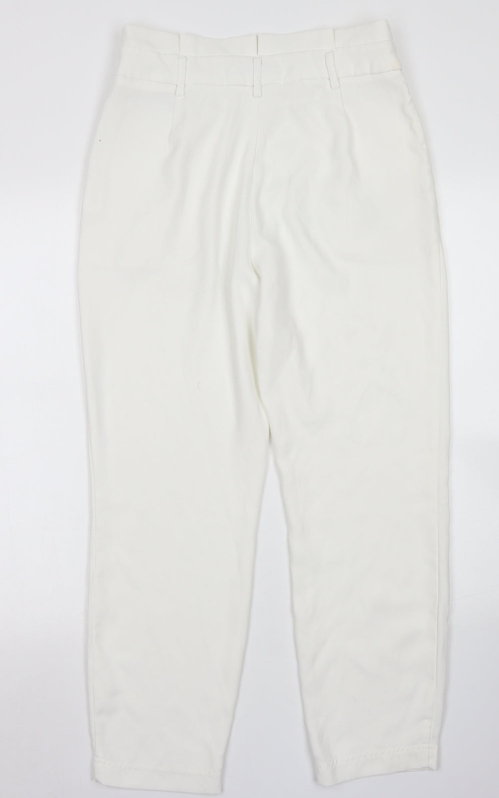 Stradivarius Womens White  Polyester Dress Pants Trousers Size 12 L24 in Regular Zip