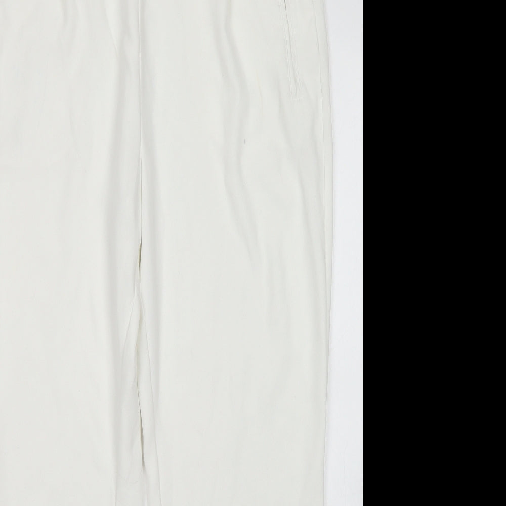 Stradivarius Womens White  Polyester Dress Pants Trousers Size 12 L24 in Regular Zip