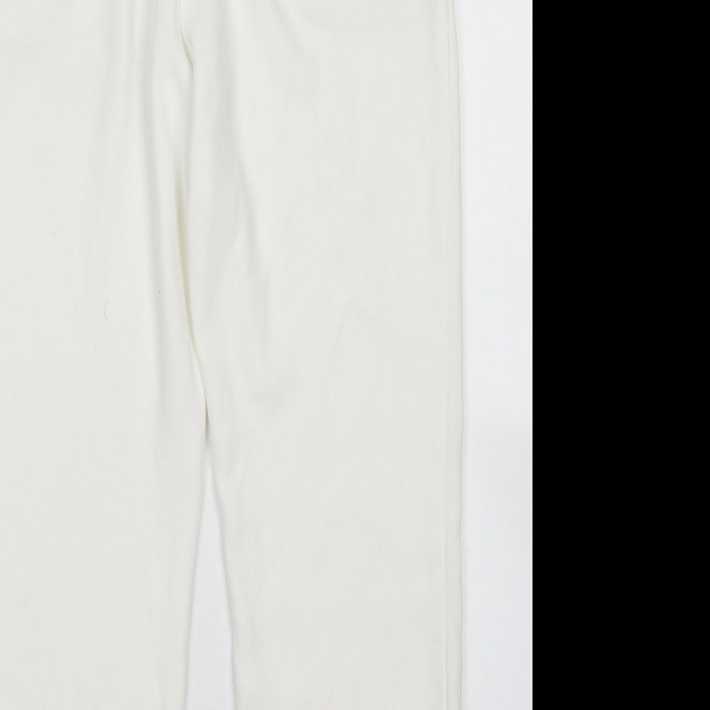 Stradivarius Womens White  Polyester Dress Pants Trousers Size 12 L24 in Regular Zip
