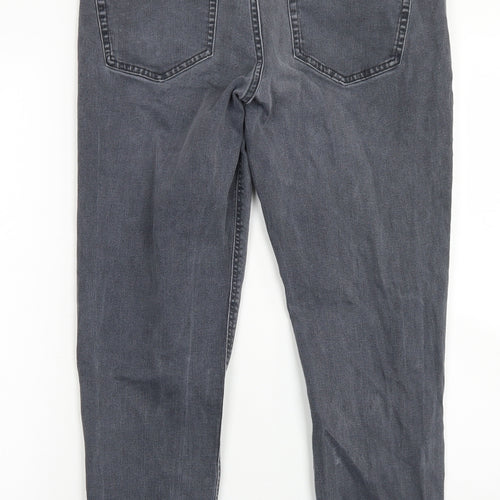 NEXT Womens Grey  Cotton Tapered Jeans Size 32 in L26 in Slim Button