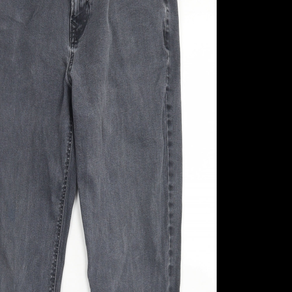 NEXT Womens Grey  Cotton Tapered Jeans Size 32 in L26 in Slim Button