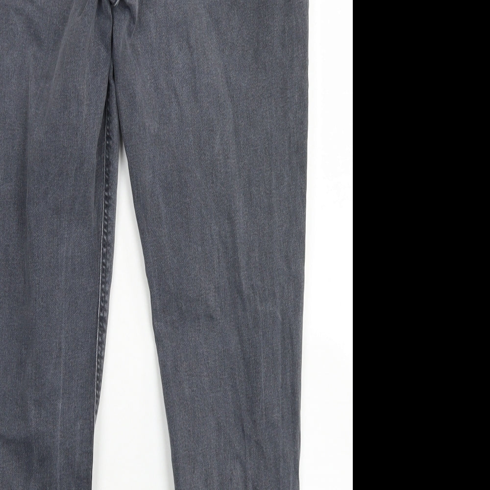 NEXT Womens Grey  Cotton Tapered Jeans Size 32 in L26 in Slim Button