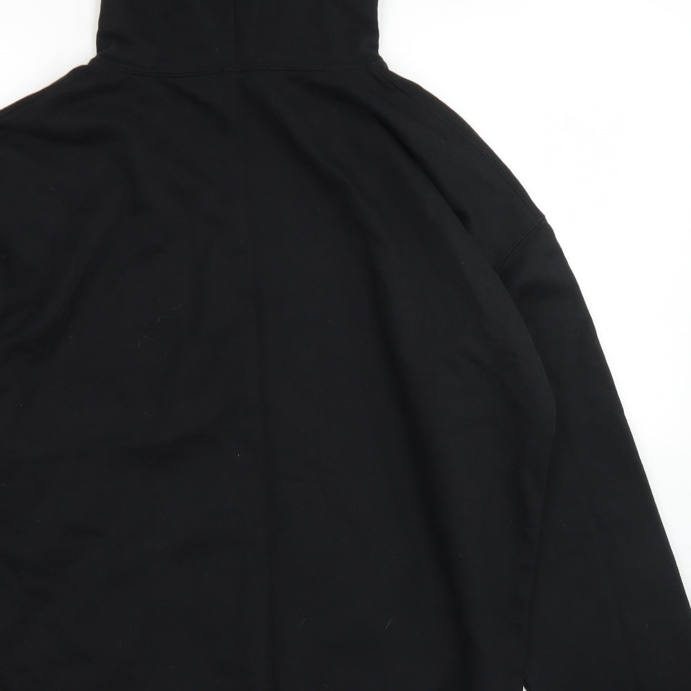 Boohoo Womens Black  Cotton Pullover Hoodie Size XL