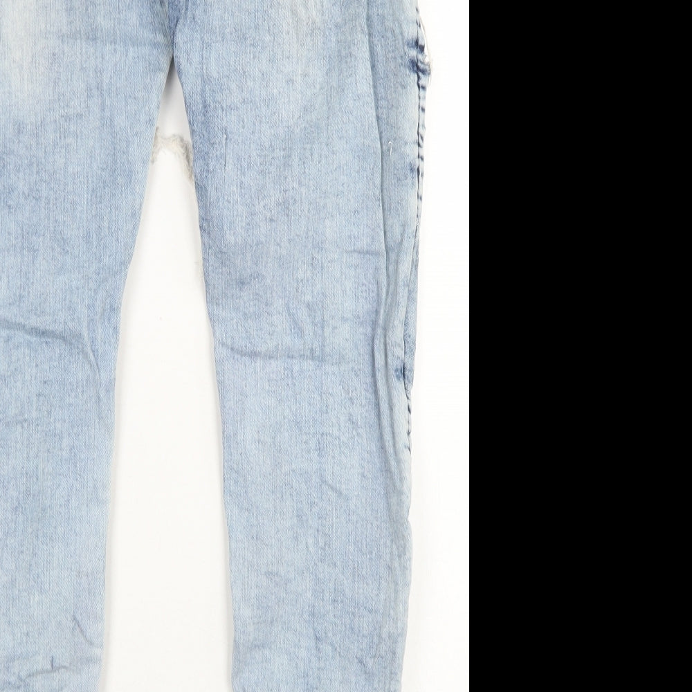 H&M Mens Blue  Cotton Skinny Jeans Size 36 in L30 in Regular Button