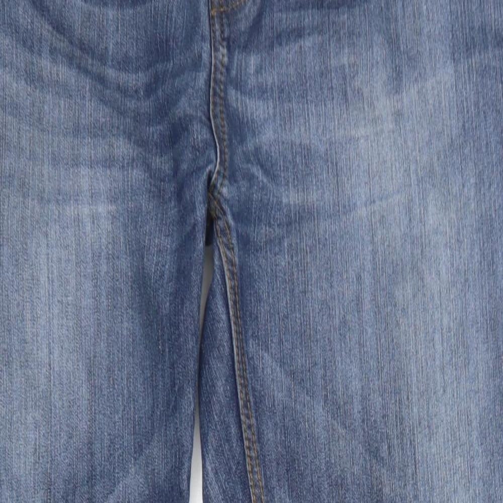 Smith & Jones Mens Blue  Cotton Straight Jeans Size 36 in L30 in Regular Button