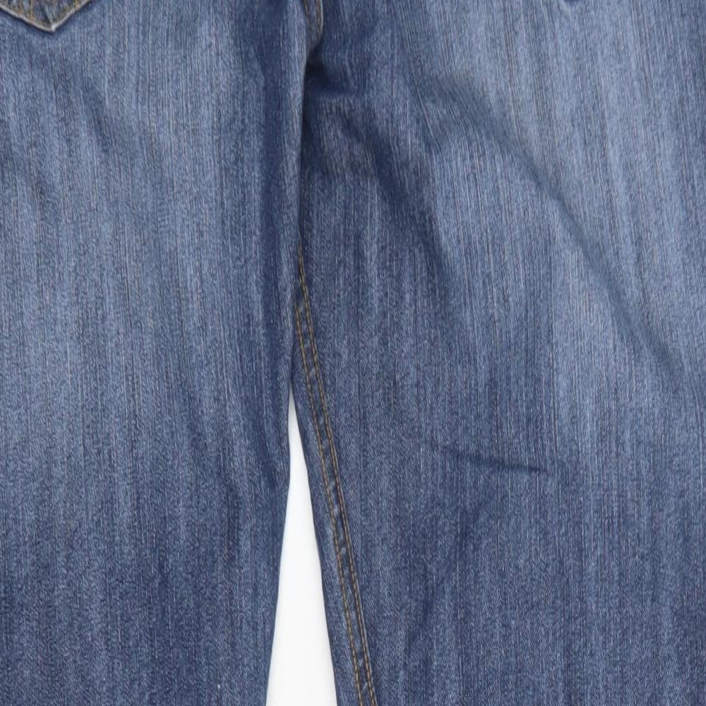 Smith & Jones Mens Blue  Cotton Straight Jeans Size 36 in L30 in Regular Button