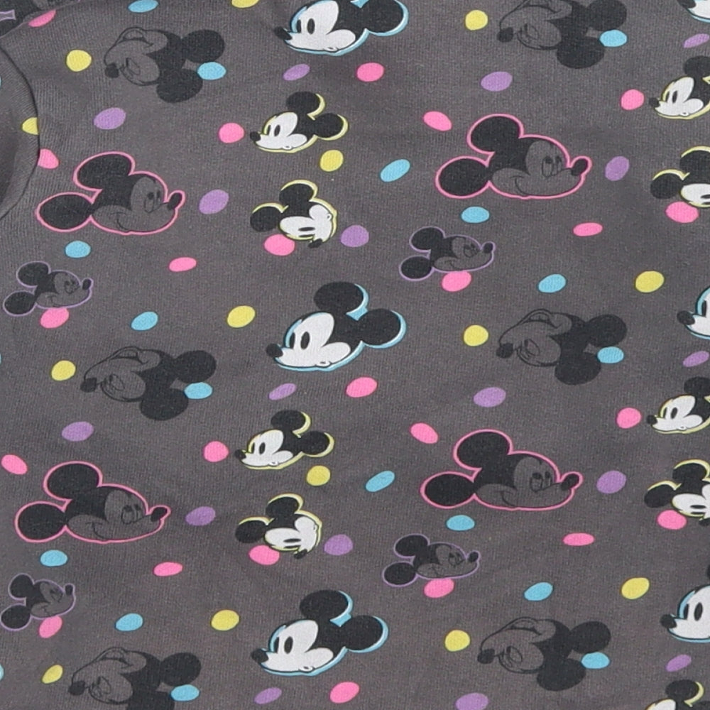 NEXT Girls Grey Polka Dot Cotton Pullover Sweatshirt Size 3-4 Years   - Mickey Mouse