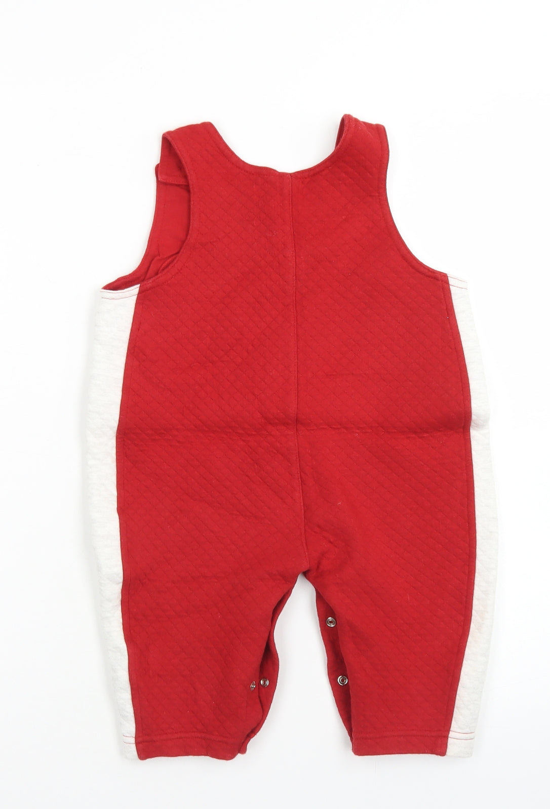 Adams Boys Red  Polyester Romper One-Piece Size 6-9 Months  Button