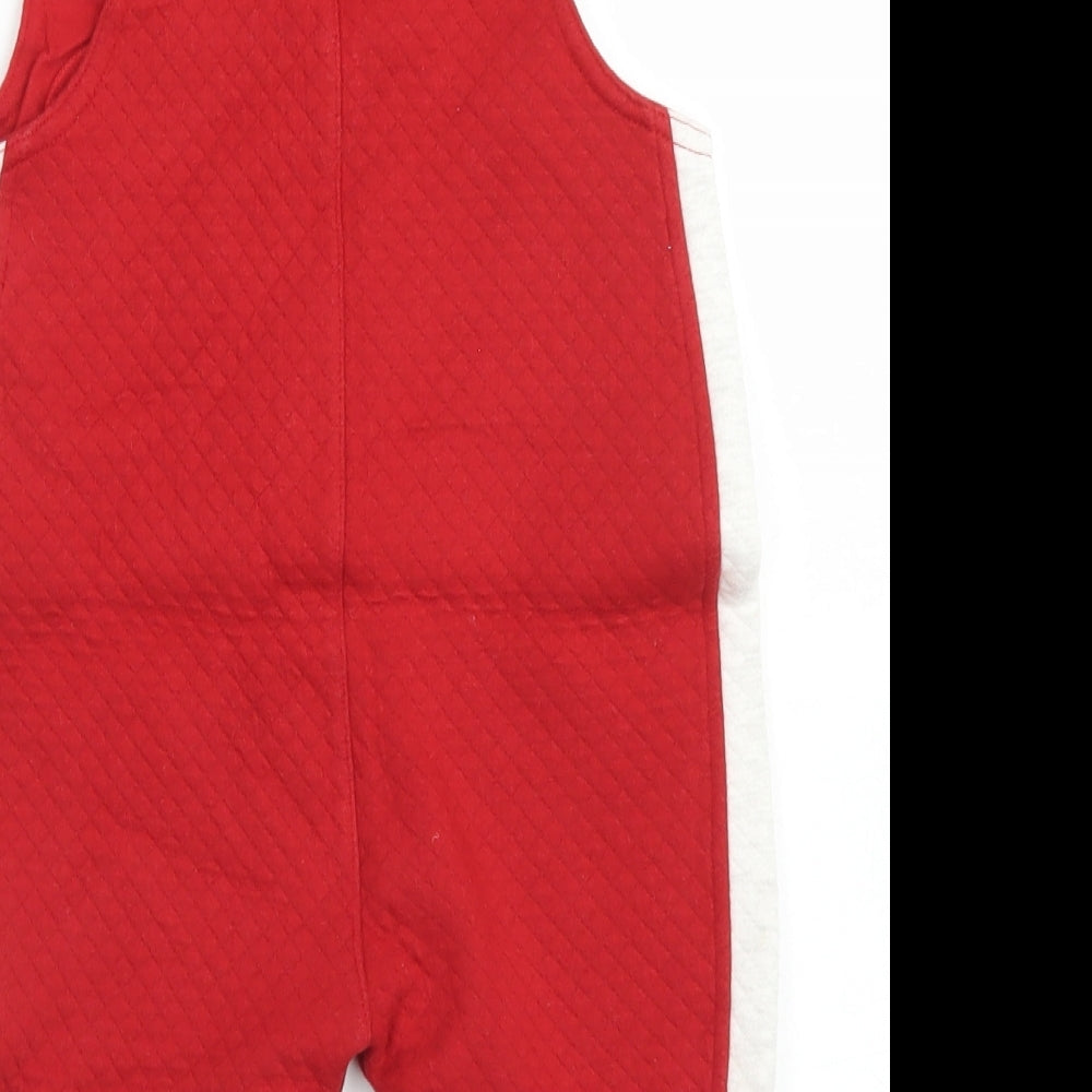 Adams Boys Red  Polyester Romper One-Piece Size 6-9 Months  Button