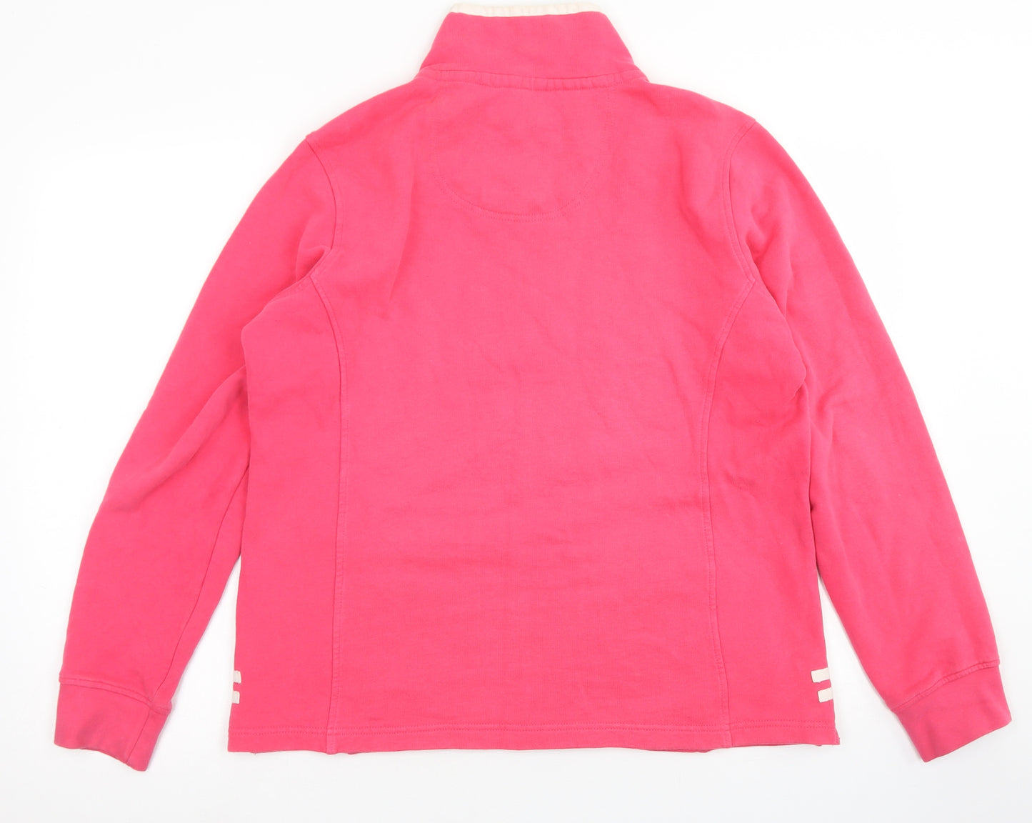 Crew Clothing Womens Pink  Cotton Pullover Sweatshirt Size 14  Zip