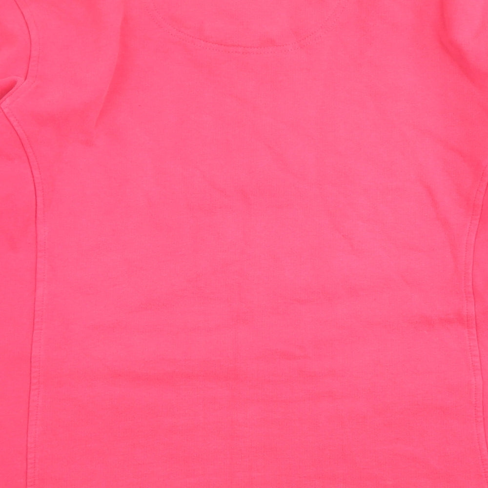 Crew Clothing Womens Pink  Cotton Pullover Sweatshirt Size 14  Zip