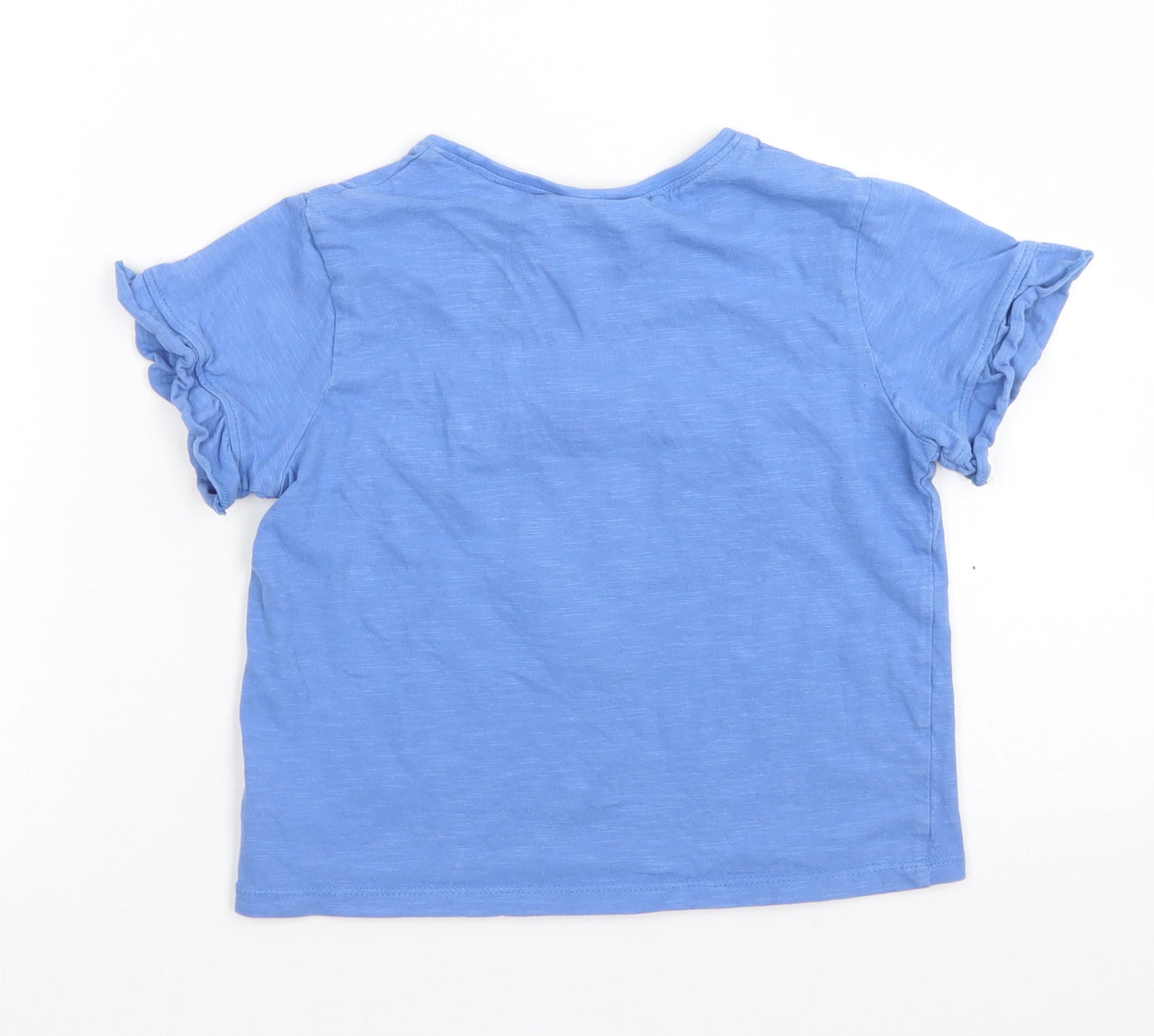 NEXT Girls Blue  Cotton Basic T-Shirt Size 4-5 Years Crew Neck