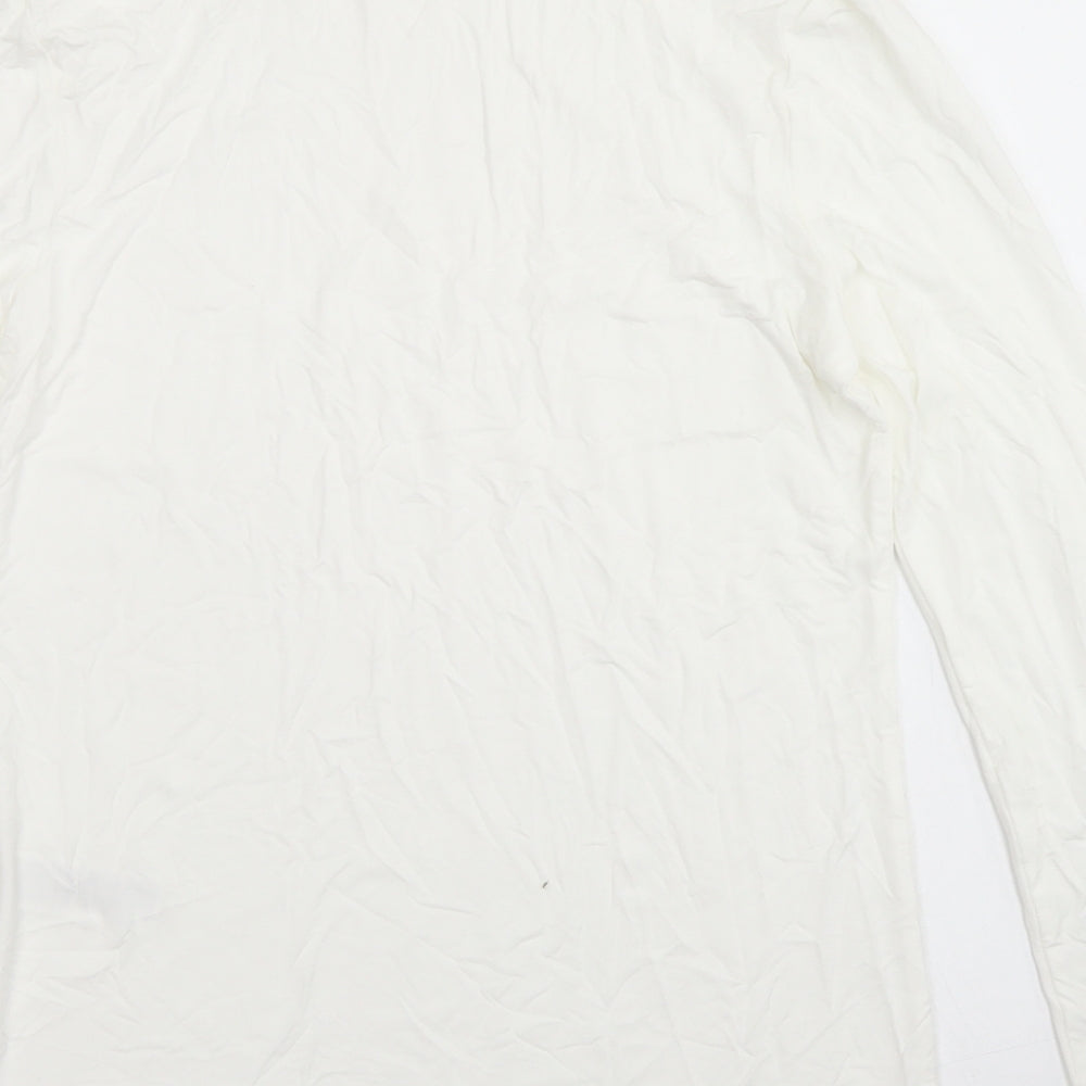 Primark Womens White  Viscose Basic T-Shirt Size S Roll Neck