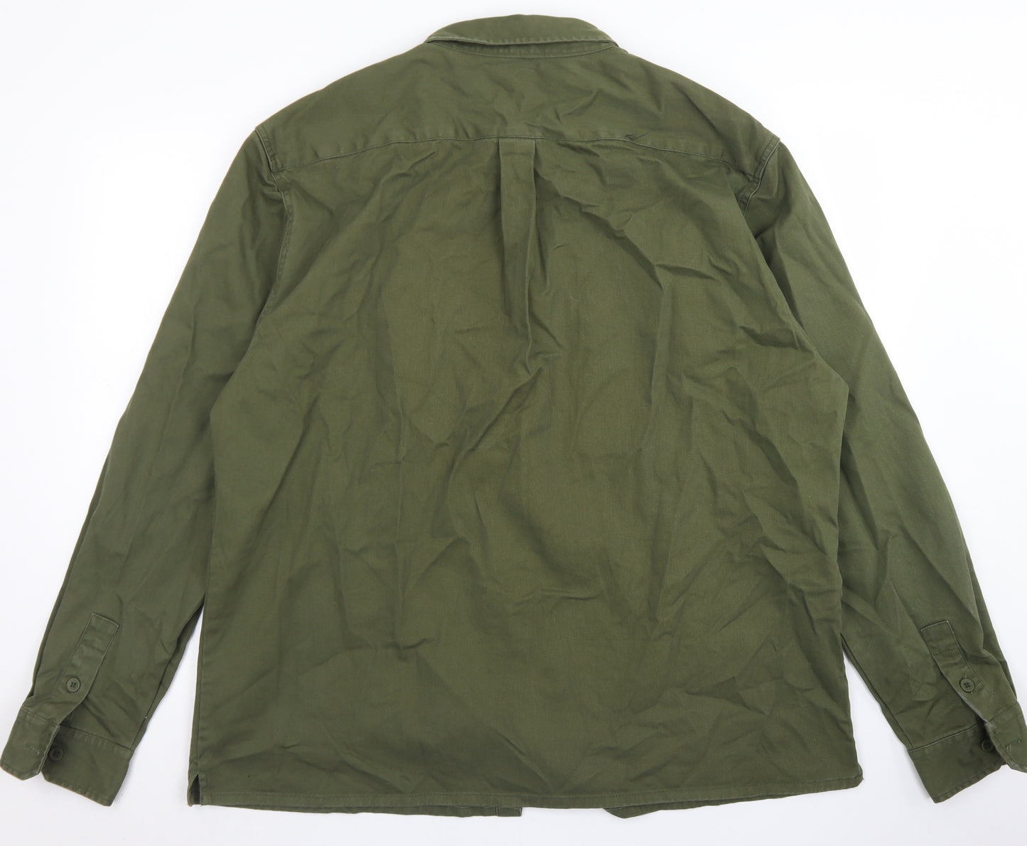 Primark Mens Green  Cotton  Button-Up Size 2XL Collared Button - Chest Pockets