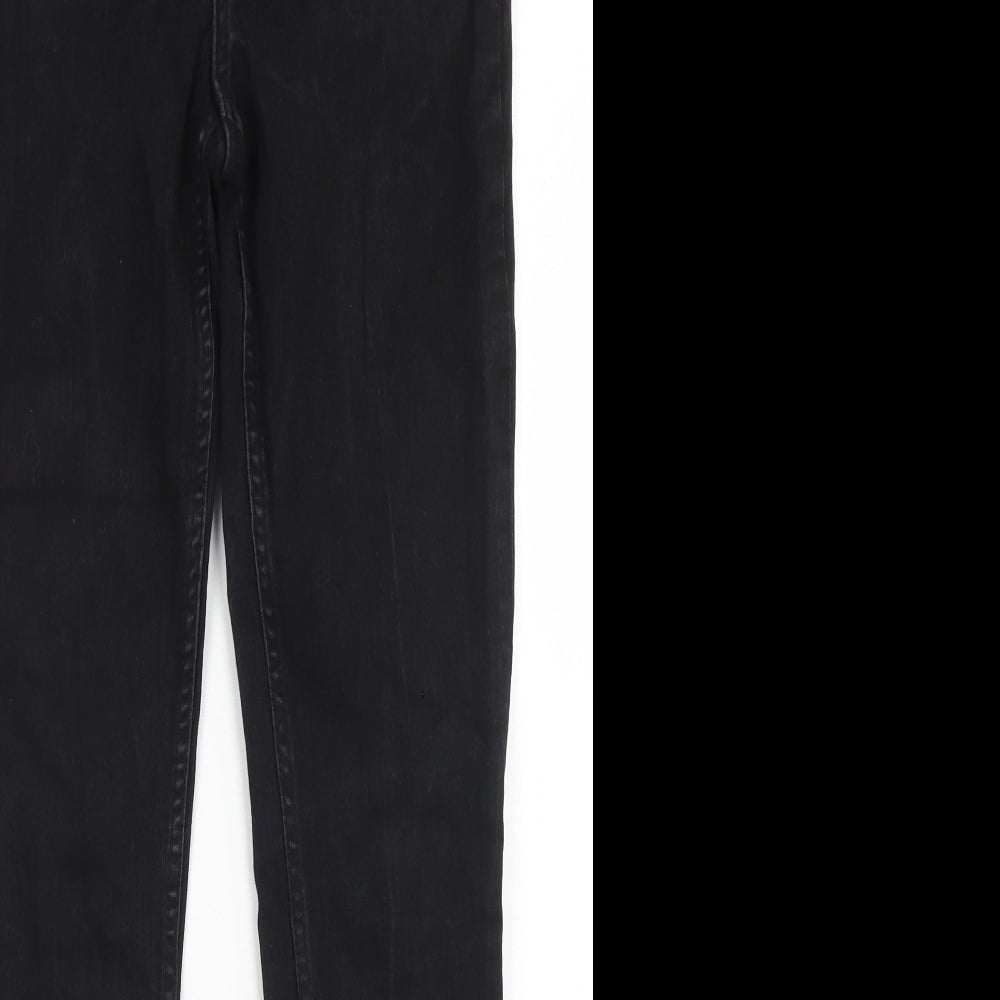 H&M Womens Black  Cotton Skinny Jeans Size 14 L27 in Regular Button