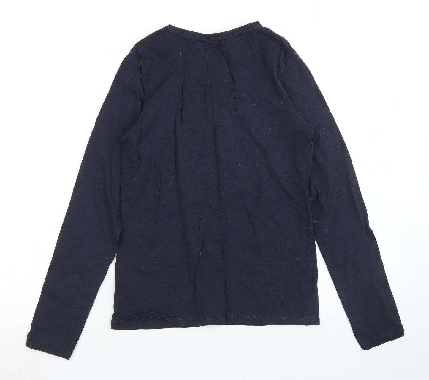 TU Girls Blue  Cotton Basic T-Shirt Size 11 Years Crew Neck