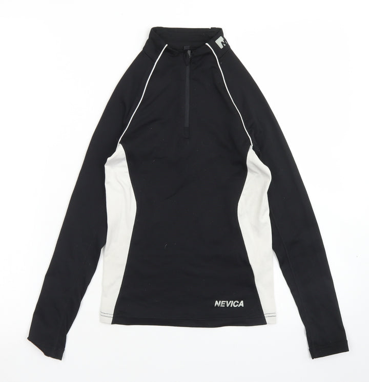 NEVICA Girls Black Colourblock Polyester Pullover Sweatshirt Size 7-8 Years